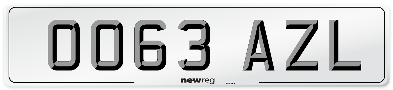 OO63 AZL Number Plate from New Reg